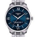 Tissot Tissot Chemin des Tourelles Powermatic 80 42mm T139.407.11.048.00 Chemin des Tourelles T1394071104800 механические мужские часы  синий циферблат, браслет нержавеющая сталь — вид спереди