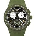 Swatch Swatch Chrono 42 Standard SUSG406  SUSG406 кварцевые мужские часы зеленый циферблат, браслет силикон — вид спереди