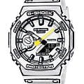 Casio Casio G-Shock GA-2100MNG-7A GA-2100 GA-2100MNG-7A электронные мужские часы белый циферблат, браслет пластик — вид спереди