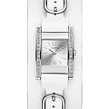 Guess GUESS W1136L1  W1136L1 кварцевые женские часы серебристый циферблат, браслет кожаный — вид спереди