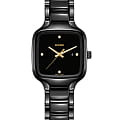 Rado Rado True Square Diamonds R27080722  R27080722 кварцевые женские часы черный циферблат, браслет высокотехнологичная керамика + титан — вид спереди