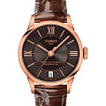 Tissot Tissot Chemin des Tourelles Powermatic 80 Lady T099.207.36.448.00 Chemin des Tourelles T0992073644800 механические женские часы  коричневый циферблат, браслет кожаный — вид спереди