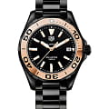 TAG Heuer TAG Heuer Aquaracer WAY1355.BH0716  WAY1355.BH0716 кварцевые женские часы черный циферблат, браслет керамика — вид спереди