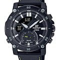 Casio Casio Edifice ECB-20CL-1A ECB ECB-20CL-1A кварцевые мужские часы черный циферблат, браслет кожаный — вид спереди