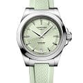 Longines Longines Conquest L3.430.4.02.9  L34304029 механические женские часы зеленый циферблат, браслет каучук — вид спереди