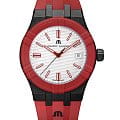 Maurice Lacroix Maurice Lacroix Aikon #Tide Black, Red and White AI2008-04010-400-J  AI2008-04010-400-J кварцевые мужские часы белый циферблат, браслет каучук — вид спереди