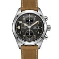 Hamilton Hamilton Khaki Field Auto Chrono H71616535  H71616535 механические мужские часы черный циферблат, браслет кожаный — вид спереди