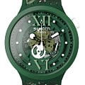 Swatch Swatch Big Bold Biosourced Lacquered SB05G104  SB05G104 кварцевые мужские часы зеленый циферблат, браслет биоматериал — вид спереди