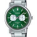 Casio Casio Collection MTP-E335D-3E  MTP-E335D-3E кварцевые мужские часы зеленый циферблат, браслет нержавеющая сталь — вид спереди