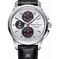 Maurice Lacroix Maurice Lacroix Pontos Chronograph PT6388-SS001-131-1  PT6388-SS001-131-1 механические мужские часы серебристый циферблат, браслет кожаный — вид спереди