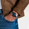 Hamilton Hamilton Ventura Chrono Quartz H24432141 кварцевые мужские часы часы, крупный план синий циферблат