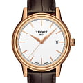 Tissot Tissot Carson T085.410.36.011.00 Carson T0854103601100 кварцевые мужские часы белый циферблат, браслет кожаный — вид спереди