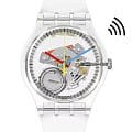 Swatch Swatch New Gent Biosourced Swatch Pay! SO29K115-5300  SO29K115-5300 кварцевые мужские часы прозрачный циферблат, браслет пластик — вид спереди