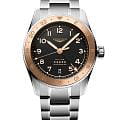 Longines Longines Spirit L3.803.5.53.6  L38035536 механические мужские часы  черный циферблат, браслет нержавеющая сталь — вид спереди