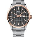 Mido Mido Multifort Chronometer 1 M038.431.21.061.00  M0384312106100 механические мужские часы антрацитовый циферблат, браслет нержавеющая сталь — вид спереди