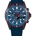 Jacques Lemans Jacques Lemans Liverpool 1-2141B  1-2141B кварцевые мужские часы синий циферблат, браслет силикон — вид спереди