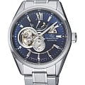 Orient Orient Star RE-AV0003L  RE-AV0003L механические мужские часы синий циферблат, браслет нержавеющая сталь — вид спереди