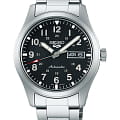 Seiko Seiko 5 Sports Field series SRPG27K1 Field SRPG27K1 механические мужские часы черный циферблат, браслет нержавеющая сталь — вид спереди