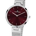 Jacques Lemans Jacques Lemans  Classic 1-2110E  1-2110E кварцевые женские часы красный циферблат, браслет нержавеющая сталь — вид спереди