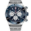 Breitling Breitling Super Chronomat B01 44 AB0136161C1A1  AB0136161C1A1 механические мужские часы синий циферблат, браслет нержавеющая сталь — вид спереди