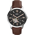 Fossil Fossil Carlie  ME3061  ME3061 механические мужские часы  черный циферблат, браслет кожа + текстиль — вид спереди