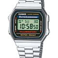 Casio Casio Vintage A168WA-1WDF (A168WA-1W)  A168WA-1W кварцевые мужские часы  циферблат, браслет нержавеющая сталь — вид спереди