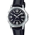 Casio Casio Collection LTP-V004L-1B  LTP-V004L-1B кварцевые женские часы черный циферблат, браслет кожаный — вид спереди