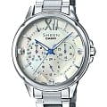 Casio Casio Sheen SHE-3056D-7A  SHE-3056D-7A кварцевые женские часы белый циферблат, браслет 18-каратное желтое золото — вид спереди