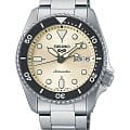 Seiko Seiko 5 Sports SRPK31K1  SRPK31K1 механические мужские часы бежевый циферблат, браслет нержавеющая сталь — вид спереди