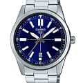 Casio Casio Collection MTP-VD02D-2EUDF (MTP-VD02D-2E)  MTP-VD02D-2E кварцевые мужские часы синий циферблат, браслет нержавеющая сталь — вид спереди