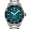 Tissot Tissot Seastar 1000 Powermatic 80 T120.807.11.091.00 Seastar 1000 T1208071109100 механические мужские часы  бирюзовый циферблат, браслет нержавеющая сталь — вид спереди
