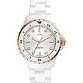 Fossil Fossil FB-01 CE1107  CE1107 кварцевые женские часы серебристый циферблат, браслет керамика — вид спереди