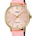 Casio Casio Collection LTP-VT01GL-4B  LTP-VT01GL-4B кварцевые женские часы розовый циферблат, браслет кожаный — вид спереди