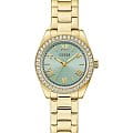 Guess Guess Dress Mini Luna GW0841L5  GW0841L5 кварцевые женские часы зеленый циферблат, браслет нержавеющая сталь с ip-покрытием — вид спереди