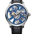 Maurice Lacroix Maurice Lacroix Masterpiece Skeleton MP7228-SS001-004-1  MP7228-SS001-004-1 механические мужские часы синий циферблат, браслет кожаный — вид спереди