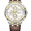 Maurice Lacroix Maurice Lacroix Aikon Chronograph AI1018-PVY11-132-1  AI1018-PVY11-132-1 кварцевые мужские часы  белый циферблат, браслет кожаный — вид спереди