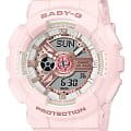 Casio Casio Baby-G BA-110AQ-4ADR (BA-110AQ-4A)  BA-110AQ-4A кварцевые женские часы розовый циферблат, браслет пластик — вид спереди
