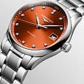 Longines Longines Master Collection L2.357.4.08.6 механические женские часы часы крупный план оранжевый циферблата