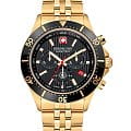 Swiss Military Hanowa Swiss Military Hanowa Flagship SMWGI2100710  SMWGI2100710 кварцевые мужские часы черный циферблат, браслет сталь c pvd покрытием — вид спереди