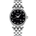 Mido Mido Baroncelli M7600.4.68.1  M76004681 механические женские часы  черный циферблат, браслет нержавеющая сталь — вид спереди