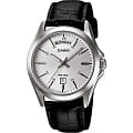 Casio Casio Collection MTP-1370L-7AVDF (MTP-1370L-7A)  MTP-1370L-7A кварцевые мужские часы серебристый циферблат, браслет кожаный — вид спереди