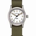 Hamilton Hamilton Khaki Field Quartz 33mm H69301910  H69301910 кварцевые мужские часы белый циферблат, браслет тканевый — вид спереди