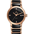 Rado Rado Centrix Diamonds R30183712 Automatic R30183712 механические женские часы черный циферблат, браслет высокотехнологичная керамика + нержавеющая сталь с pvd покрытием — вид спереди