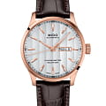 Mido Mido Multifort Chronometer 1 M038.431.36.031.00  M0384313603100 механические мужские часы белый циферблат, браслет кожаный — вид спереди