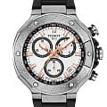 Tissot Tissot T-Race Chronograph T141.417.17.011.00 T Race T1414171701100 кварцевые мужские часы  белый циферблат, браслет нержавеющая сталь — вид спереди