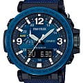 Casio Casio Pro Trek PRG-600YB-2 PRG PRG-600YB-2ER кварцевые мужские часы синий циферблат, браслет тканевый — вид спереди
