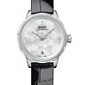 Mido Mido Rainflower M043.207.16.116.00  M0432071611600 механические женские часы белый циферблат, браслет кожаный — вид спереди