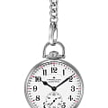 Hamilton Hamilton American Classic Railroad Pocket Watch Limited Edition H40819110  H40819110 механические мужские часы белый циферблат, браслет нержавеющая сталь — вид спереди