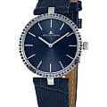 Jacques Lemans Jacques Lemans 1-2024i  1-2024i кварцевые женские часы  синий циферблат, браслет кожаный — вид спереди