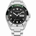 Citizen Citizen Automatic NH7531-50E  NH7531-50E механические мужские часы черный циферблат, браслет нержавеющая сталь — вид спереди